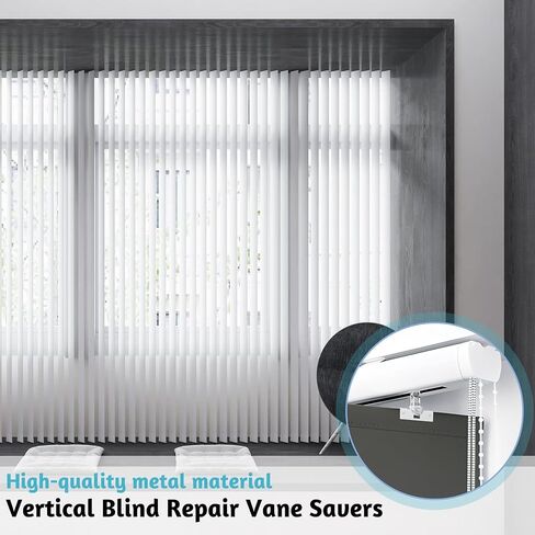 12 PCS Vertical Blind Repair Tabs Metal Vertical Blind Repair Vane Savers White Vertical Blinds Replacement Slats Vertical Blind Clips Vertical Blinds Replacement Parts for Vertical Blinds Repair in Saudi Arabia