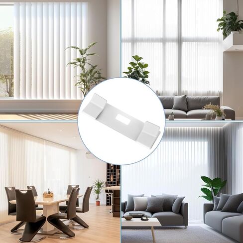 12 PCS Vertical Blind Repair Tabs Metal Vertical Blind Repair Vane Savers White Vertical Blinds Replacement Slats Vertical Blind Clips Vertical Blinds Replacement Parts for Vertical Blinds Repair in Saudi Arabia