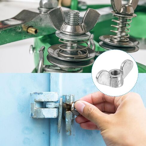 uxcell M10x1.5mm Wing Nut 4 Pcs, 304 Stainless Steel Butterfly Wing Nuts Fasteners Parts Hand Twist Tighten Wing Nuts for Machinery Electronic Equipment DIY, Silver in Saudi Arabia