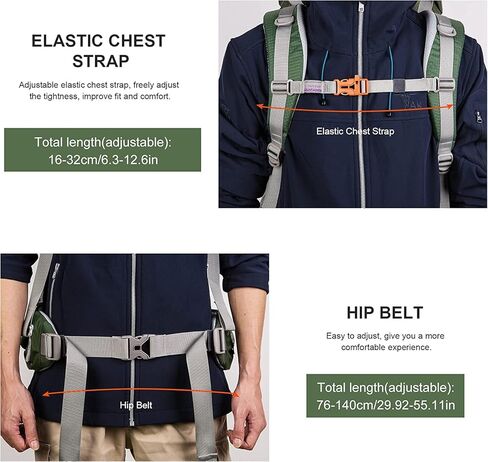 حقيبة ظهر بإطار داخلي من MOUNTAINTOP 70L للتخييم وحقيبة الظهر والمشي لمسافات طويلة للرجال والنساء مع غطاء للمطر in Kuwait