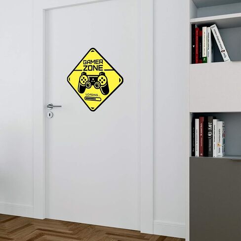 Gamer Zone door sign sticker wall art bedroom boys room gaming decor wallpaper decal stickers boy game vinyl decoration baby kid accessories bedroom kids decals video game loading removable controller in Kuwait