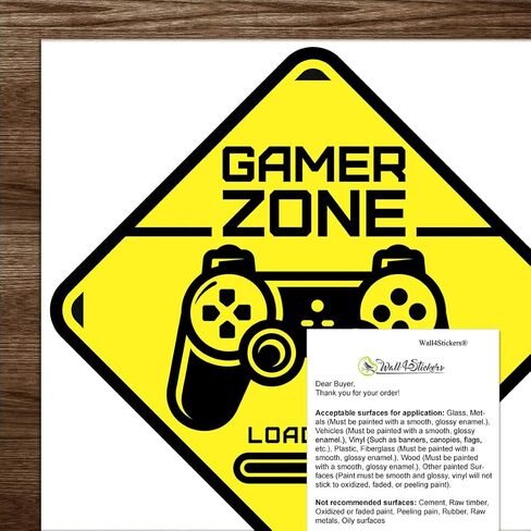 Gamer Zone door sign sticker wall art bedroom boys room gaming decor wallpaper decal stickers boy game vinyl decoration baby kid accessories bedroom kids decals video game loading removable controller in Kuwait