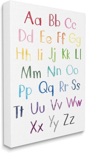 Stupell Industries Capital and Lowercase Alphabet Letters Rainbow ABC, Designed by Jennifer McCully Canvas Wall Art, 16 x 20, Multi-Color in Saudi Arabia