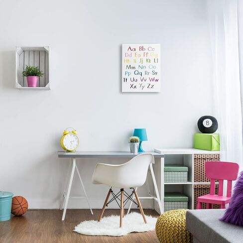 Stupell Industries Capital and Lowercase Alphabet Letters Rainbow ABC, Designed by Jennifer McCully Canvas Wall Art, 16 x 20, Multi-Color in Saudi Arabia