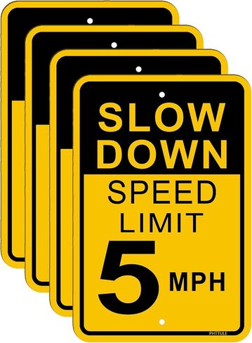 Slow Down Speed Limit 5MPH Sign, 12" x 18" Rust Free Heavy Duty Aluminum Safety Caution Signs in Saudi Arabia
