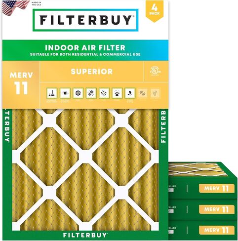 Filterbuy 28x30x2 Air Filter MERV 11 Allergen Defense (4-Pack), Pleated HVAC AC Furnace Air Filters Replacement (Actual Size: 27.75 x 29.75 x 1.75 Inches) in Saudi Arabia