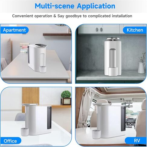 نظام تنقية المياه RO مع موزع مياه ساخن فوري، خزان كبير، درجات حرارة قابلة للتعديل، تصريف فعال، وقفل أمان لدرجة الحرارة العالية، أبيض in Kuwait