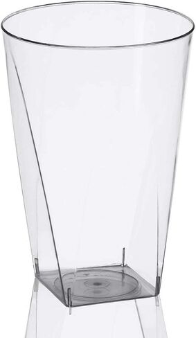 Kaya Clear Square Bottom Plastic Shot Cups (2 oz.) - Pack of 20 - Elegant & Transparent - Perfect for Parties, Gatherings & Everyday Use in Saudi Arabia