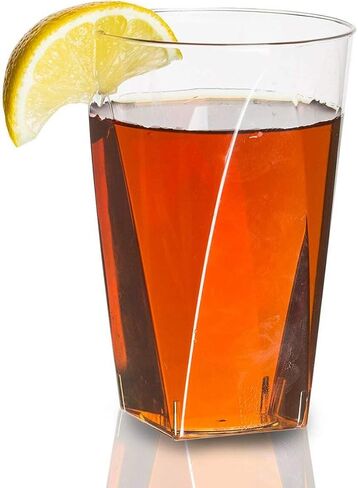 Kaya Clear Square Bottom Plastic Shot Cups (2 oz.) - Pack of 20 - Elegant & Transparent - Perfect for Parties, Gatherings & Everyday Use in Saudi Arabia