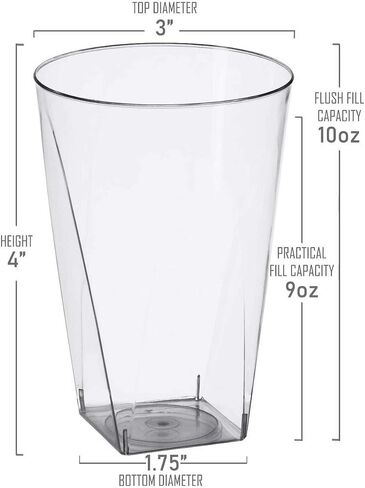 Kaya Clear Square Bottom Plastic Shot Cups (2 oz.) - Pack of 20 - Elegant & Transparent - Perfect for Parties, Gatherings & Everyday Use in Saudi Arabia