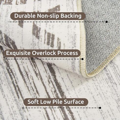 AMOAMI 8x10 Area Rugs for Living Room Rug, Soft Boho Machine Washable Rugs for Bedroom Rug Non Slip Large Living Room Carpet Modern Black Distressed Neutral Rugs for Playroom Office Dining Room Rug in Kuwait