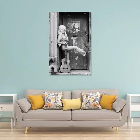 دوللي سنجر بارتون أبيض وأسود ملصق عتيق 90s قماش جدار الفن غرفة ديكور جمالي ملصقات 12 × 18 بوصة (30 × 45 سم) in Kuwait