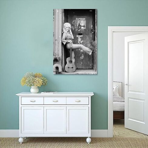 دوللي سنجر بارتون أبيض وأسود ملصق عتيق 90s قماش جدار الفن غرفة ديكور جمالي ملصقات 12 × 18 بوصة (30 × 45 سم) in Kuwait