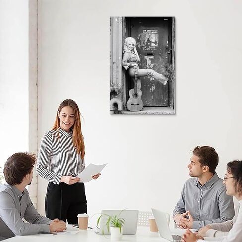 دوللي سنجر بارتون أبيض وأسود ملصق عتيق 90s قماش جدار الفن غرفة ديكور جمالي ملصقات 12 × 18 بوصة (30 × 45 سم) in Kuwait