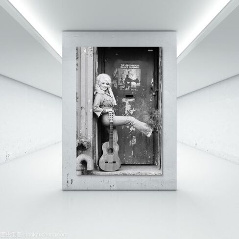 دوللي سنجر بارتون أبيض وأسود ملصق عتيق 90s قماش جدار الفن غرفة ديكور جمالي ملصقات 12 × 18 بوصة (30 × 45 سم) in Kuwait