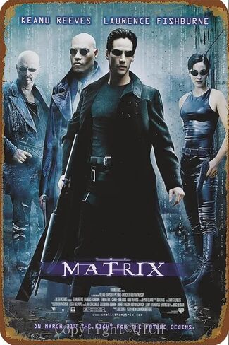 ملصق مضحك من QICH Matrix Retro Vintage Tin Sign - لافتة معدنية من القصدير مقاس 8 × 12 بوصة للجراج، البار، السينما، غرفة المعيشة، كهف الرجال، آرت ديكو in Saudi Arabia