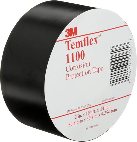 3M Temflex Vinyl Corrosion Protection Tape 1100, Printed, 2 in x 100 ft, Black in Saudi Arabia