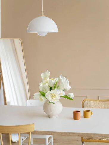 13 Pcs Real Touch White Calla Lily Artificial Flower Tulip 16'' White Bridal Bouquet Spring Home Living Room Decor for Baby Shower Table Flower Wedding White Flower Arrangement in Saudi Arabia