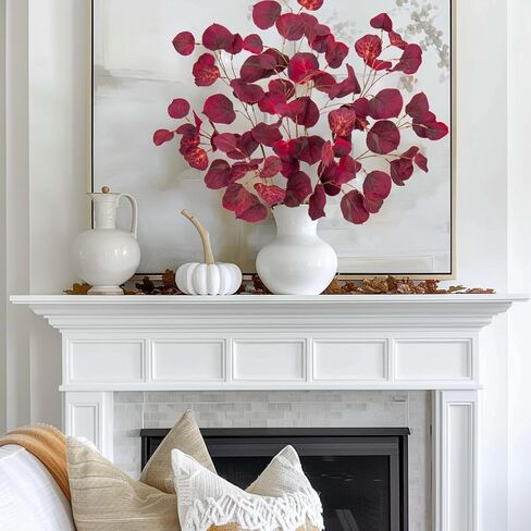 3 قطع 32 بوصة من أوراق القيقب الاصطناعية أغصان الخريف الصناعية الطويلة من أوراق الخريف نباتات وهمية بورجوندي بخاخات صناعية لطاولة وحدة التحكم في المطبخ وتزيين ترتيب الزهور in Kuwait