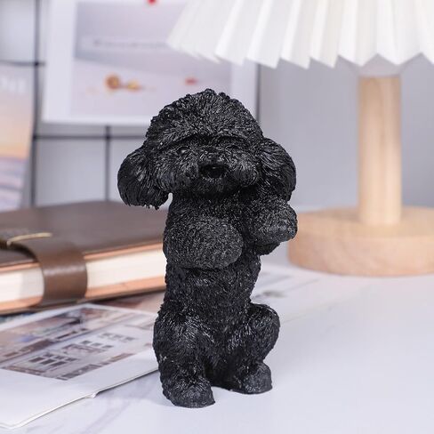 TUMBEELLUWA Sleeping French Bulldog Crystal Statue Realistic Puppy Black Obsidian Sculpture Carved Animal Collectible Figurine for Home Office Desk Decor, 1.77 inch in Saudi Arabia