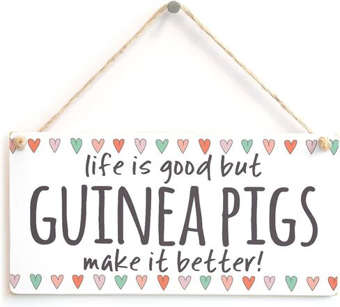 Meijiafei Life is Good but Guinea Pigs Make it Better! - Home Decor Accessory Gift Sign for Guinea Pig Lovers 10"x5" in Kuwait