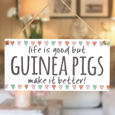 Meijiafei Life is Good but Guinea Pigs Make it Better! - Home Decor Accessory Gift Sign for Guinea Pig Lovers 10"x5" in Kuwait