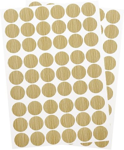 uxcell 2 Sheets/108Pcs Screw Hole Stickers, 21mm/0.83inch PVC Self-Adhesive Screw Cover Sticker Dustproof Round Screw Covers Caps for Wooden Furniture Cabinet Shelve, Dark Brown in Saudi Arabia