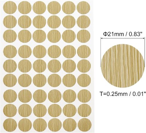 uxcell 2 Sheets/108Pcs Screw Hole Stickers, 21mm/0.83inch PVC Self-Adhesive Screw Cover Sticker Dustproof Round Screw Covers Caps for Wooden Furniture Cabinet Shelve, Dark Brown in Saudi Arabia