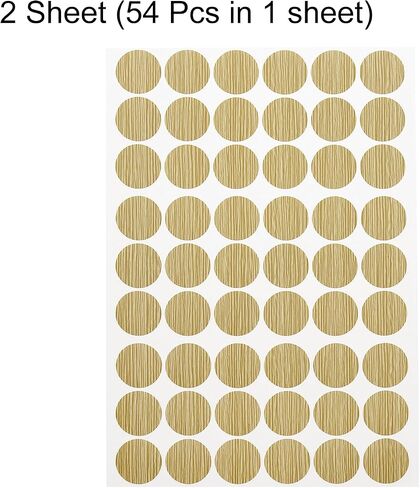 uxcell 2 Sheets/108Pcs Screw Hole Stickers, 21mm/0.83inch PVC Self-Adhesive Screw Cover Sticker Dustproof Round Screw Covers Caps for Wooden Furniture Cabinet Shelve, Dark Brown in Saudi Arabia