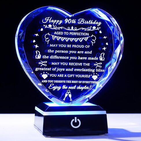 YWHL 75th Birthday Gifts for Women Men Crystal 75 Years Old Birthday Decorations with Colorful Base 75th Birthday Gift Ideas for Mom Grandma Wife Happy 75th Birthday Decorations in Saudi Arabia