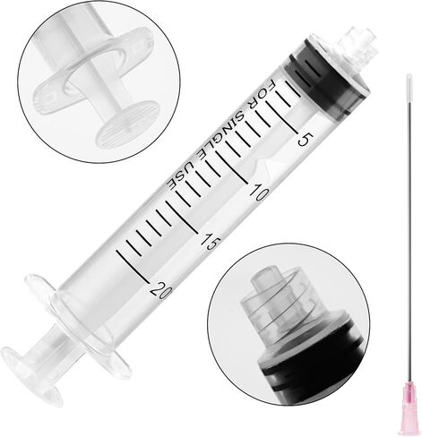 otwooi Syringes with 18 Ga Blunt Tip Needle, for Precision Liquid Handling and Refilling - 5ml 10ml 20ml 30ml Syringe Blunt Needles, Ideal for Liquids, Adhesives, and Oils(10ml, 5pcs) in Saudi Arabia