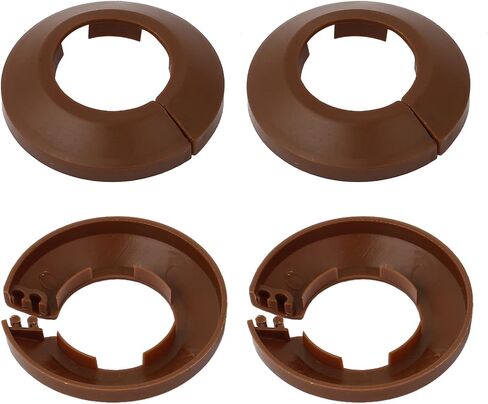 64x13mm(DxT) Pipe Cover Decoration - 4Pack - Good for Bathroom Kitchen 32mm Dia Pipe - PP Plastic Escutcheon - Brown in Saudi Arabia