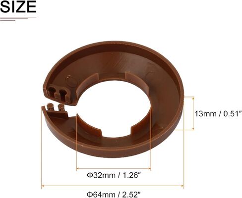 64x13mm(DxT) Pipe Cover Decoration - 4Pack - Good for Bathroom Kitchen 32mm Dia Pipe - PP Plastic Escutcheon - Brown in Saudi Arabia