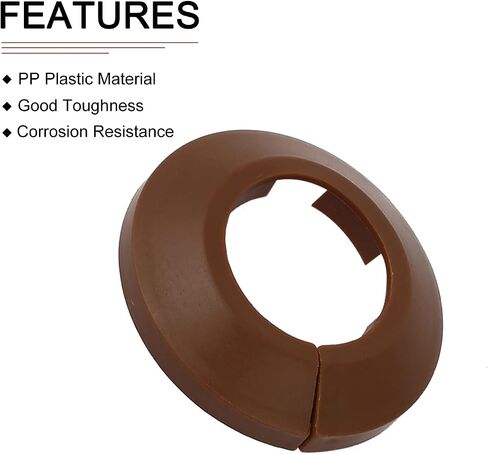 64x13mm(DxT) Pipe Cover Decoration - 4Pack - Good for Bathroom Kitchen 32mm Dia Pipe - PP Plastic Escutcheon - Brown in Saudi Arabia