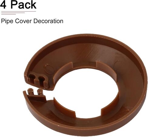 64x13mm(DxT) Pipe Cover Decoration - 4Pack - Good for Bathroom Kitchen 32mm Dia Pipe - PP Plastic Escutcheon - Brown in Saudi Arabia