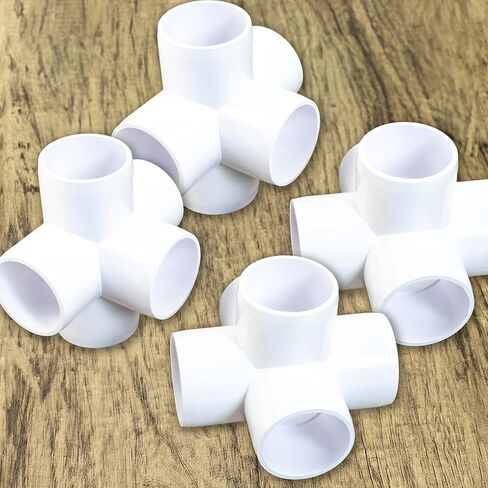 4PCS 1/2 Inch SCH40 5 Way PVC Connector Elbow Pipe Fitting Coupling White Socket x Socket for Furniture DIY in Saudi Arabia