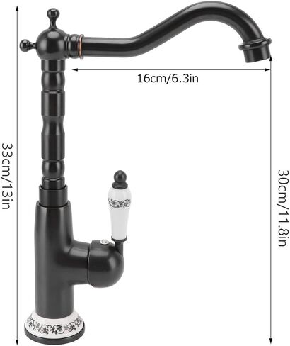 Kitchen Faucet, 360° Rotating, Leakproof Sink Faucet, Corrosion Resistance, Gold All Copper European Antique Hot Cold Mixed for Kitchen Bathroom(Antique Color) in Saudi Arabia