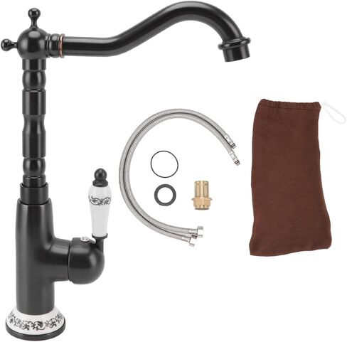 Kitchen Faucet, 360° Rotating, Leakproof Sink Faucet, Corrosion Resistance, Gold All Copper European Antique Hot Cold Mixed for Kitchen Bathroom(Antique Color) in Saudi Arabia