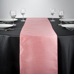 LinenTablecloth Shantung Silk Table Runner, 14 x 108, Pink