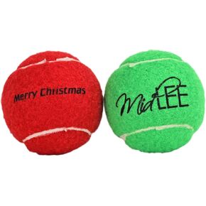 Midlee Christmas 2.5" Dog Tennis Balls with Squeaker - 6pk