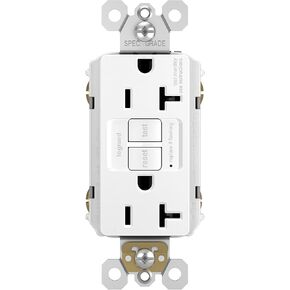 Legrand radiant 2097WCCD12 20 Amp GFCI Self Test Decorator Duplex Outlet, White (1 Count)
