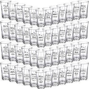 Kigeli 48 Pcs Funny Shot Glasses for Adults 1.2oz thick Base Shot Glasses Bulk Acrylic Clear Party Small Shot Glasses for Men Women Birthday Party Friends Gifts