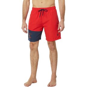 U.S. Polo Assn. USPA Color-Block Swim Shorts Engine Red MD
