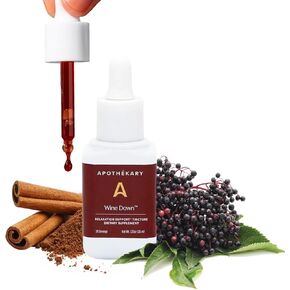 مكمل عشبي Apothékary Wine Down، صبغة بديلة للنبيذ الأحمر خالية من الكحول، خالية من السكر، خالية من الغلوتين، نباتي - 30 وجبة - 1.26 أونصة
