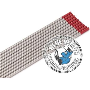 أقطاب لحام التنغستن الزرقاء، 2% مثور، أحمر، EWTh-2، 1/8 بوصة × 7 في 10 قطع TE2T-18-10T