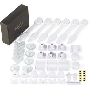 Baby Proof Kit, 58 Packs Baby Proofing Kit Essentials Child Proofing Appliance with Cabinet Locks, Corner Guards and Outlet Covers - All-in-one Super Value Child Proof Kit