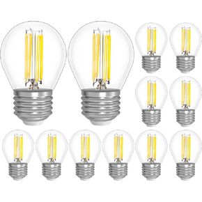 E12 LED لمبة الشمعدانات 40W مصابيح LED للثريا المكافئة، 2700K أبيض دافئ، غير قابل للتعتيم، 450 لومن لمبة Edison LED عتيقة، CRI 80+، زجاج شفاف، حزمة من 6