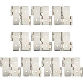 Angoily 10PCS Double Acting Hinges Folding Screen Hinges Gate Hinges Iron Door Hinges Iron Cabinet Hinges for Kicthen Wardrobe Cabinets Door Toy Box, Double Action Hinge 47mm Silver