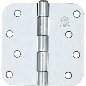 Penrod Door Hinges - Satin Nickel - 4 Inch with 5/8 Inch Radius - 2 Pack