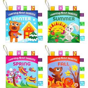 BabyBibi Touch My Wings Soft Crinkle Books for Babies - Touch and Feel Sensory Baby Sensory Toys to Help Early Development & Motor Skills - for Ages 0 Months+